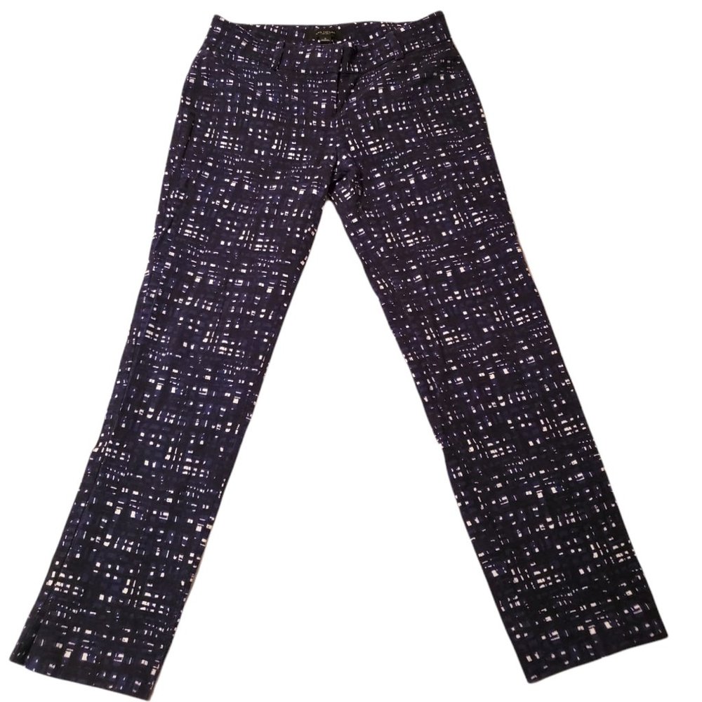 Ann Taylor Women's Office Navy Blue Pants White Squares